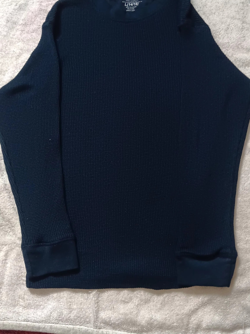 Classic Men's Navy Thermal Crewneck Sweater